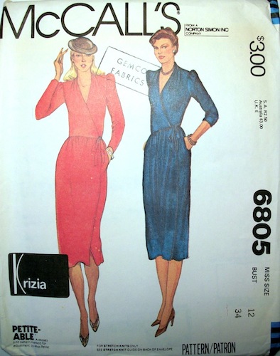 1970s Krizia wrap dress pattern - McCalls 6805 - Petite-able