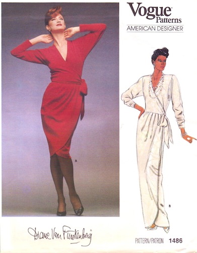1980s Diane Von Furstenberg wrap dress pattern - Vogue 1486
