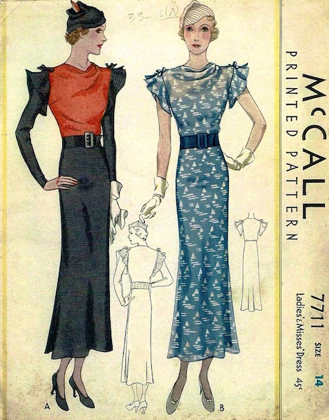 1930s Lanvin dress pattern - McCall 7711