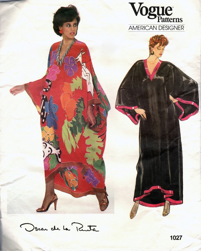 1980s Oscar de la Renta caftan pattern - Vogue 1027
