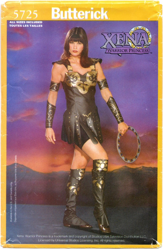 1990s official adult's Xena: Warrior Princess costume, Butterick 5726